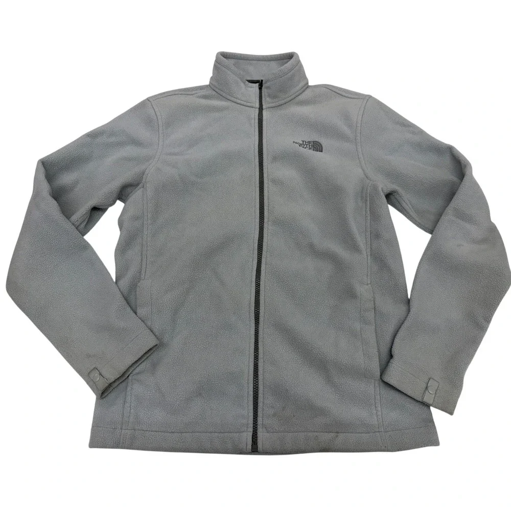 The North Face Fleece Jacket Gray Full Zip Outdoor Hiking Warm Layer Small Men